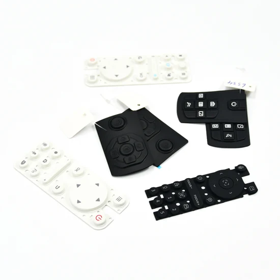 Clavier conducteur P+R en caoutchouc de silicone ODM/OEM et bouton numérique de couvercle de bouton en plastique